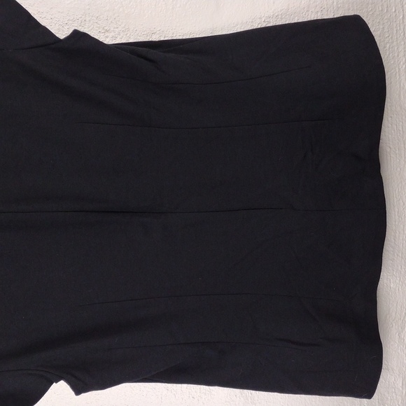 Hal Rubenstein Black Leather Rayon Square Neckline Short Sleeve Waist Length Top - Picture 9 of 13